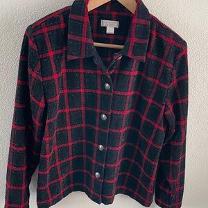 Christopher & Banks women’s jacket with sparkle detail | red and black | size L